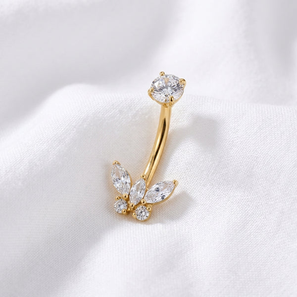 Piercing nombril papillon titane doré 18K - vue 4