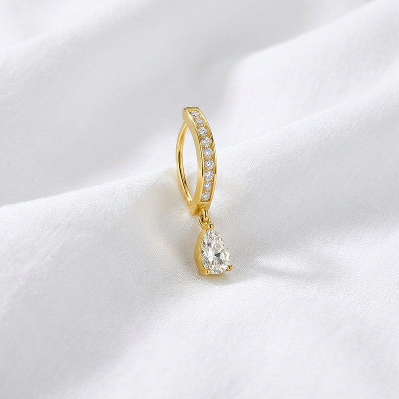 Piercing nombril pavé 9 zircons doré - vue 5