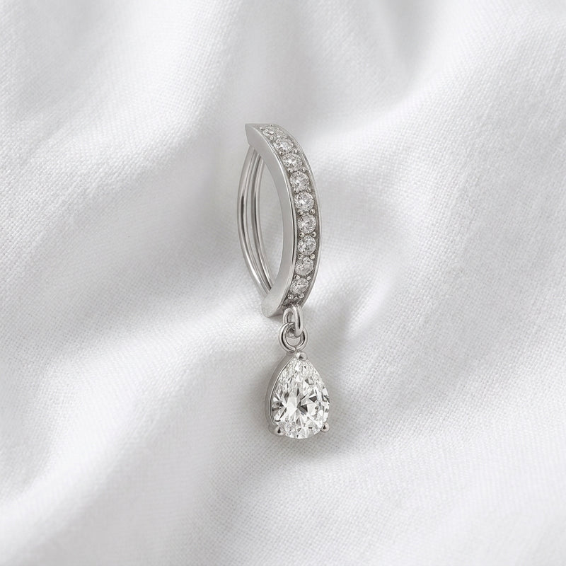 Piercing nombril pavé 9 zircons doré - vue 2