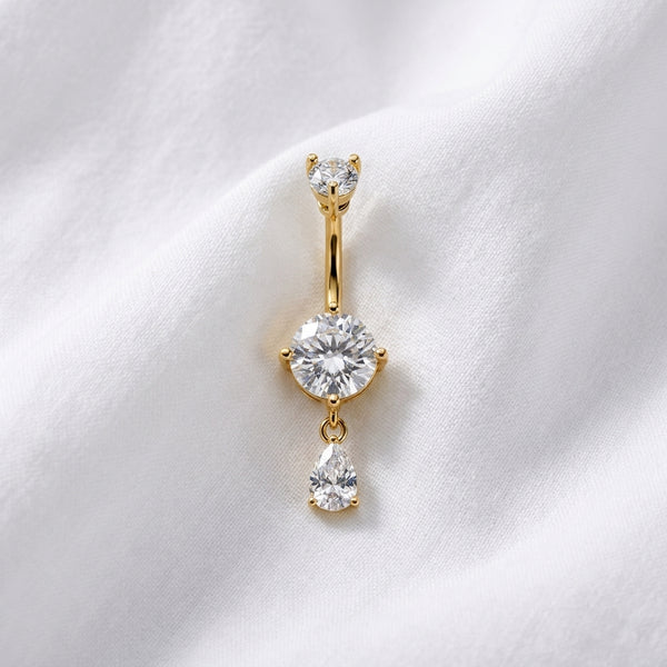 Piercing nombril pendentif cœur zircon - vue 7