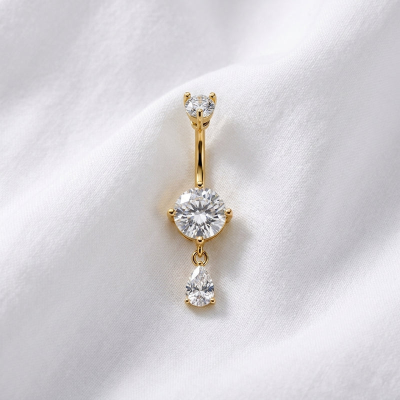 Piercing nombril pendentif cœur zircon - vue 7