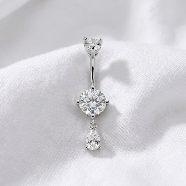 Piercing nombril pendentif cœur zircon - vue 8