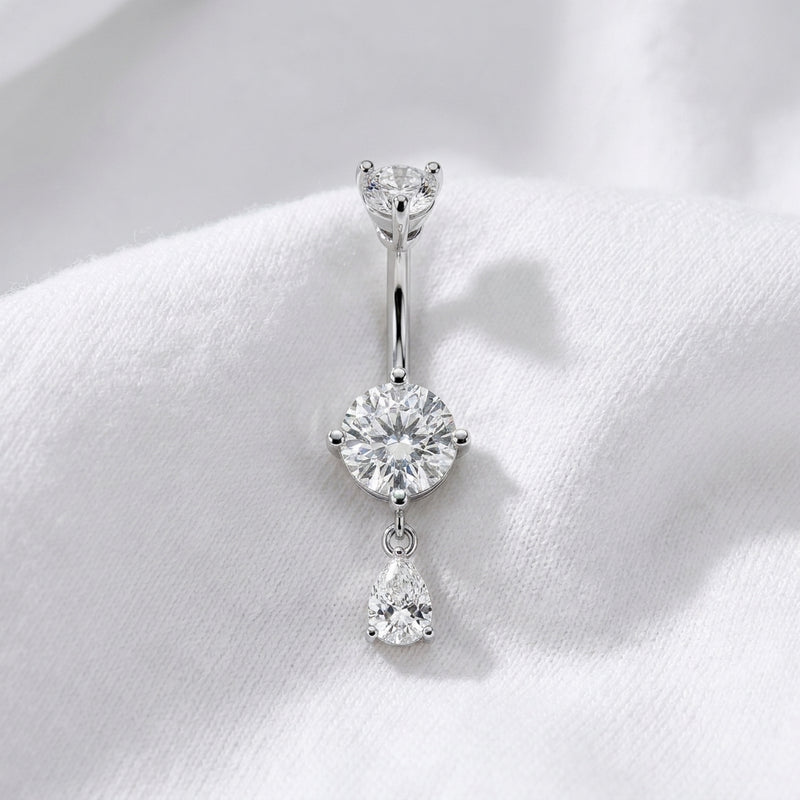 Piercing nombril pendentif cœur zircon - vue 8