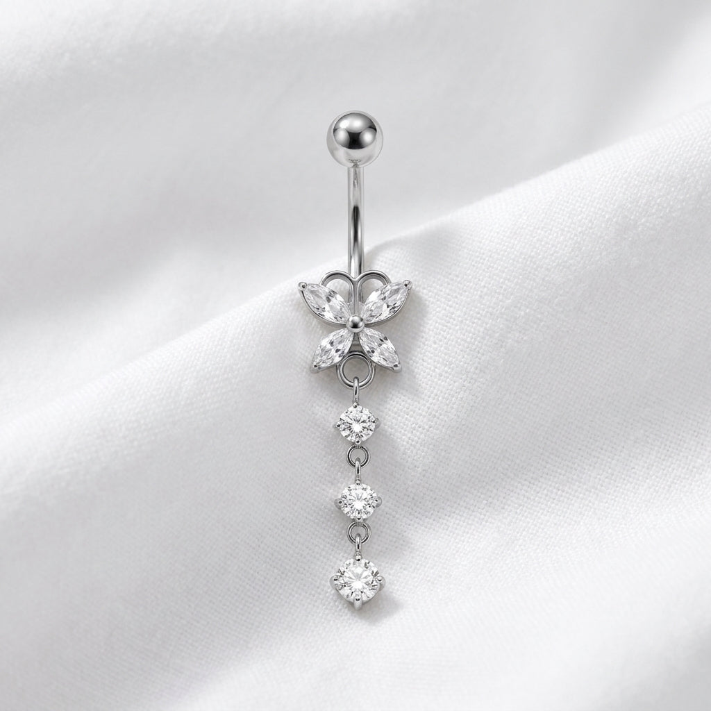 Piercing nombril rond minimaliste doré - vue 2