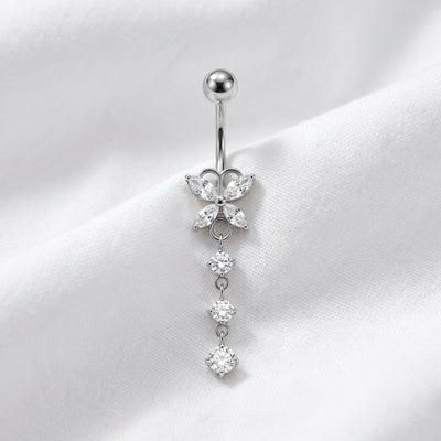 Piercing nombril rond minimaliste doré-Véloria piercing