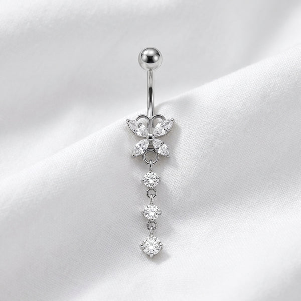 Piercing nombril rond minimaliste doré - vue 2