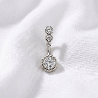 Piercing nombril serti triple zircon brillant-Véloria piercing