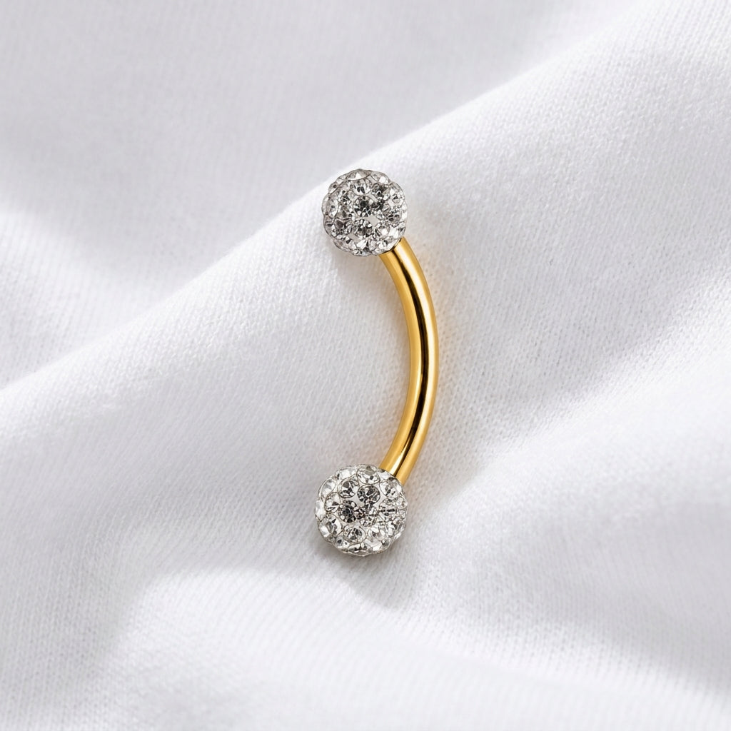 Piercing nombril strass opale double tête - vue 5