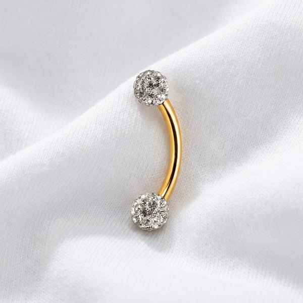 Piercing nombril strass opale double tête - vue 5