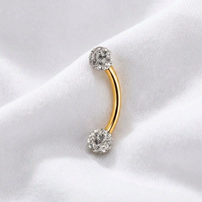Piercing nombril strass opale double tête - vue 5