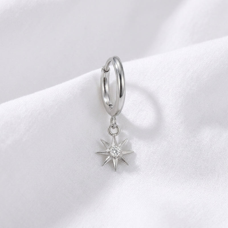 Piercing Cartilage Anneau Clicker Doré Étoile Zircon - vue 4