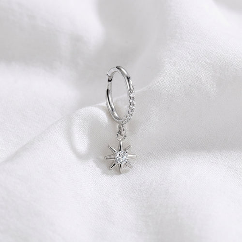 Piercing cartilage clicker doré, étoile et zircons - vue 2
