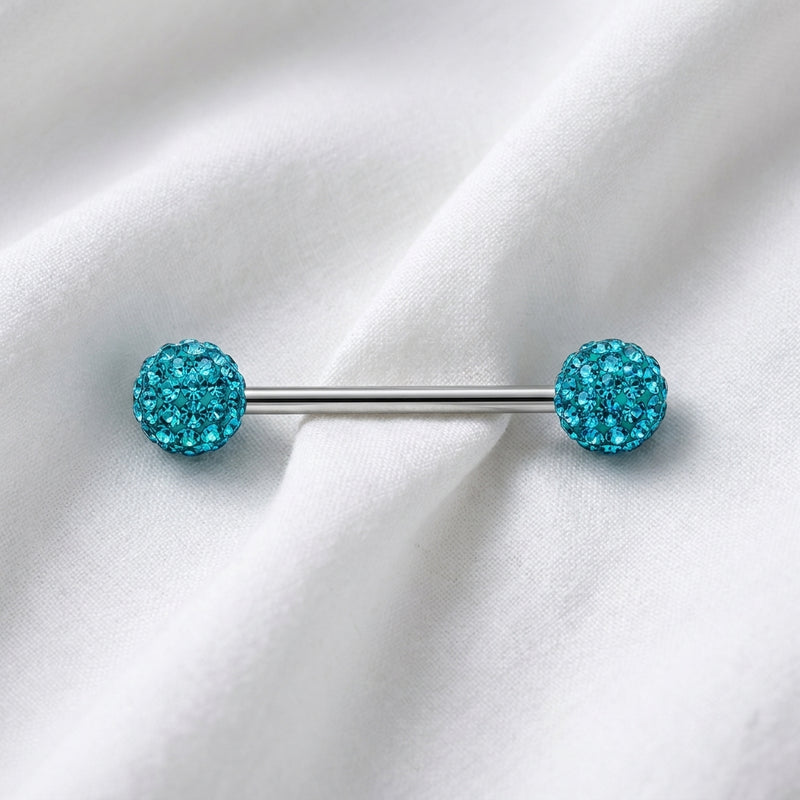 Piercing téton boule géométrique zircon - vue 2