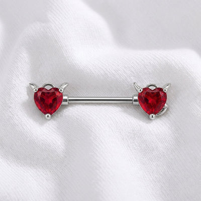 Piercing téton cerise zircon doré - vue 2