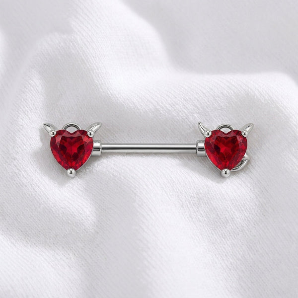 Piercing téton cerise zircon doré - vue 2