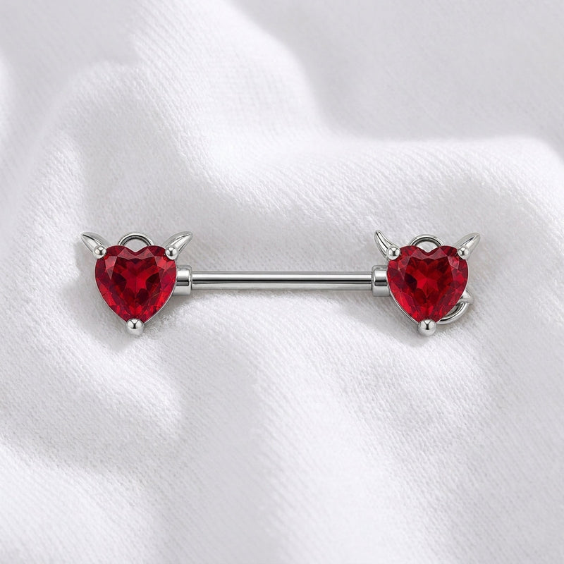 Piercing téton cerise zircon doré - vue 2