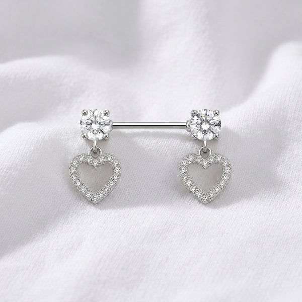 Piercing téton cœur zircon paire - vue 5