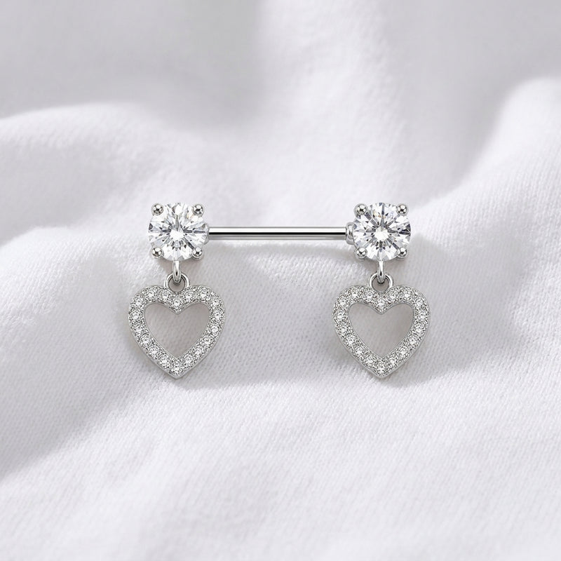 Piercing téton cœur zircon paire - vue 5