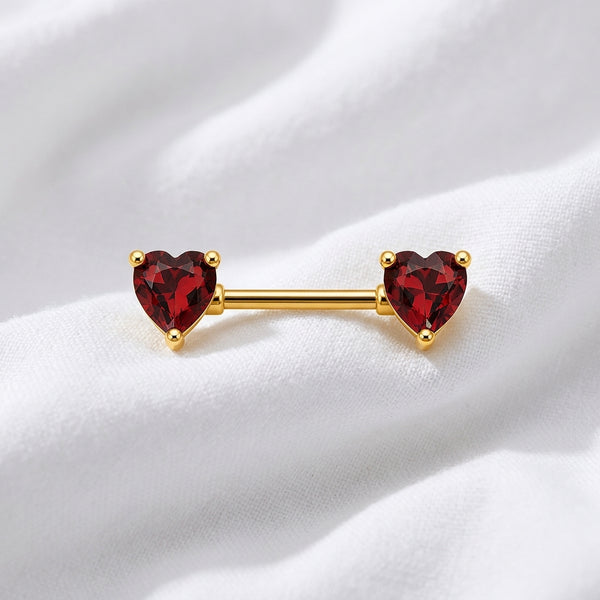 Piercing téton double cœur multicolore - vue 5