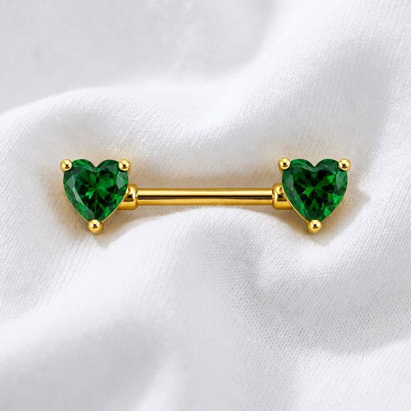 Piercing téton double cœur multicolore - vue 13
