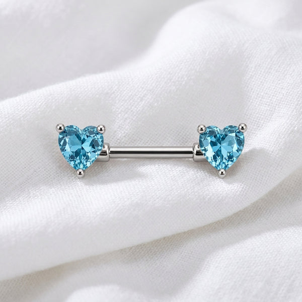 Piercing téton double cœur multicolore - vue 6