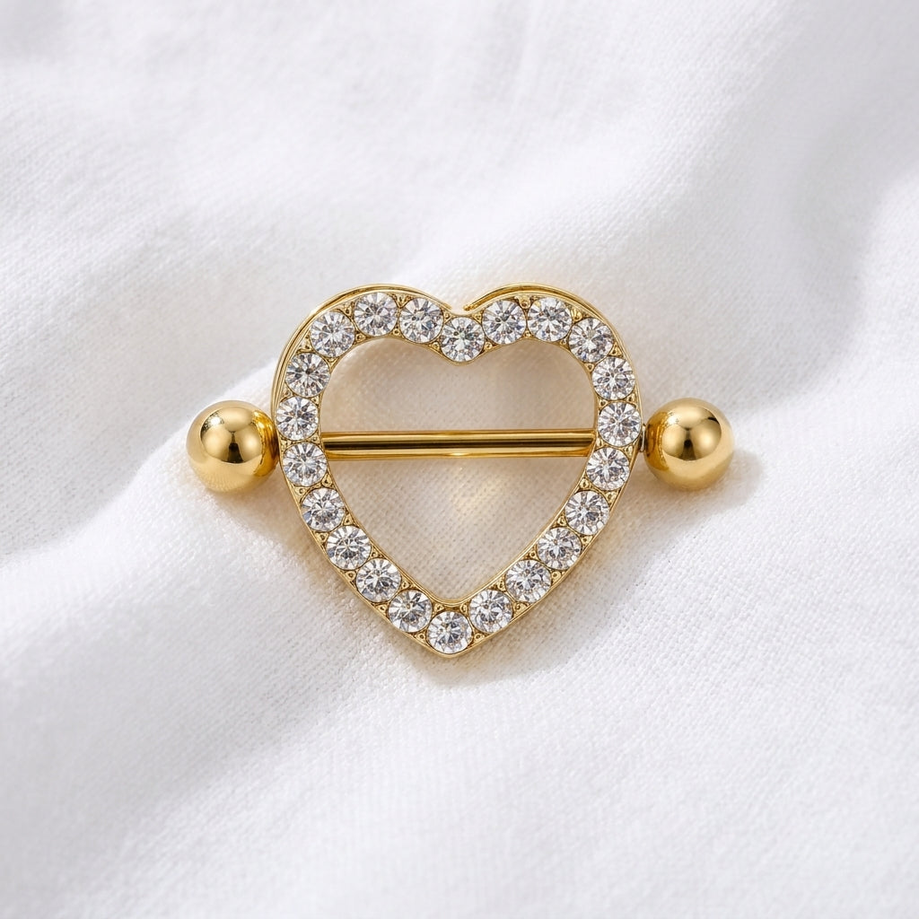 Piercing téton fleur papillon cœur - vue 4