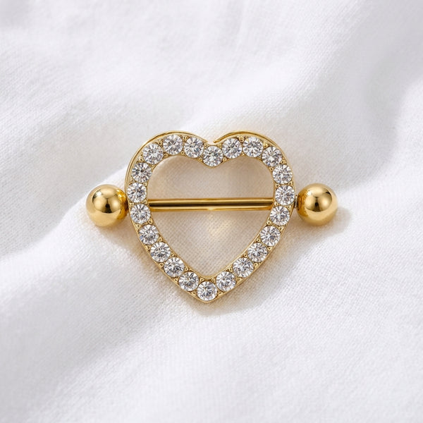 Piercing téton fleur papillon cœur - vue 4
