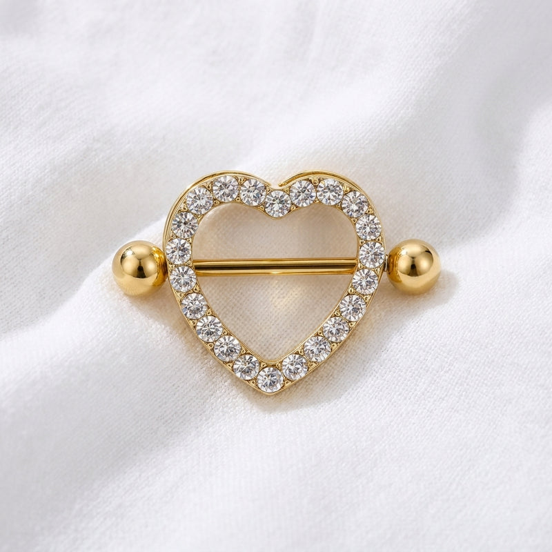 Piercing téton fleur papillon cœur - vue 4