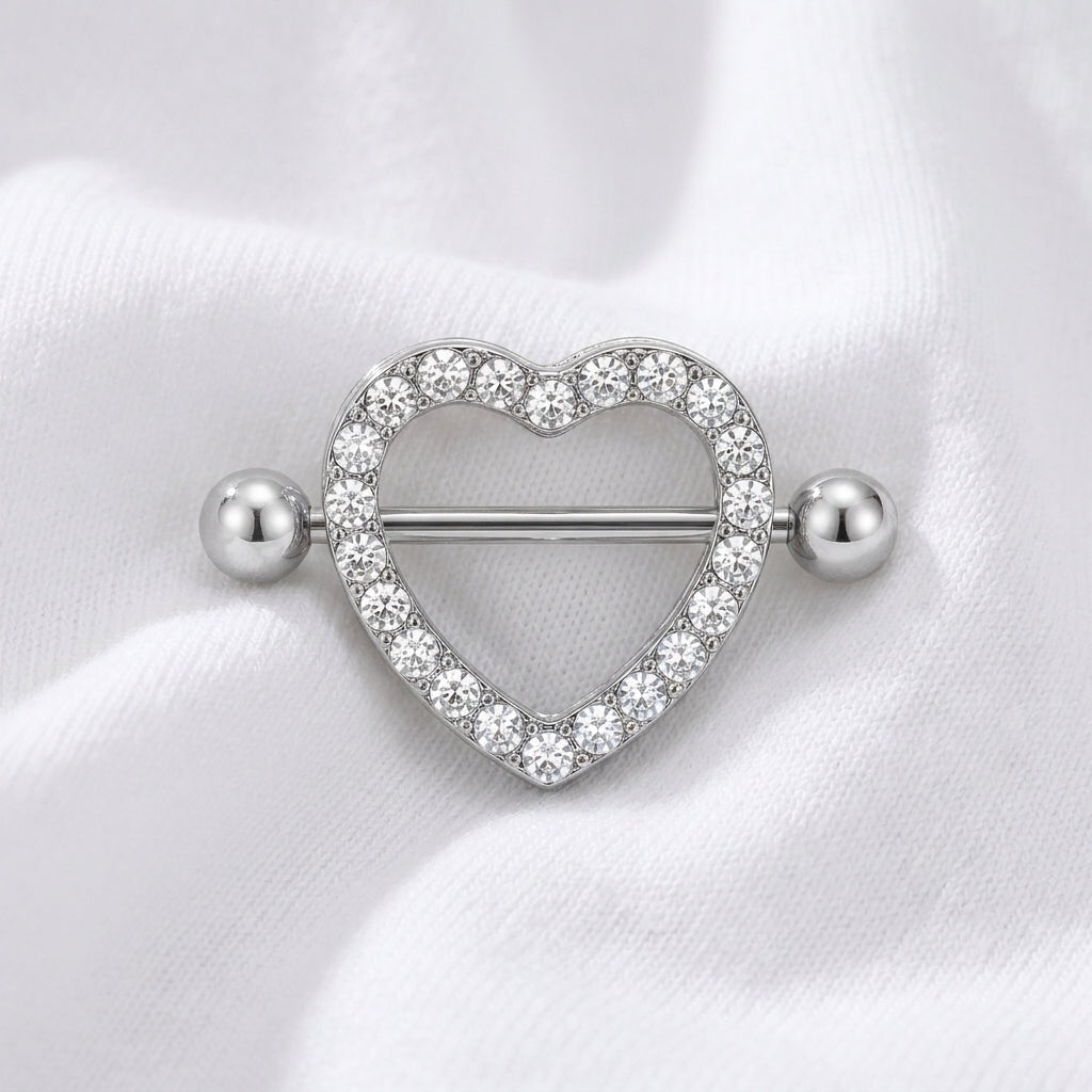 Piercing téton fleur papillon cœur - vue 2