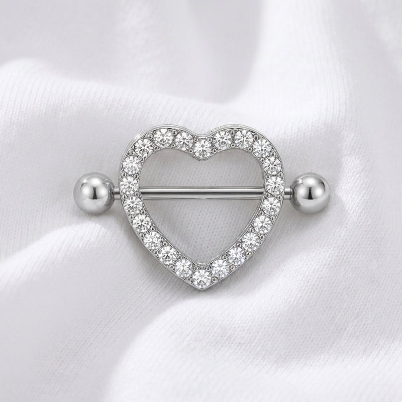 Piercing téton fleur papillon cœur - vue 2