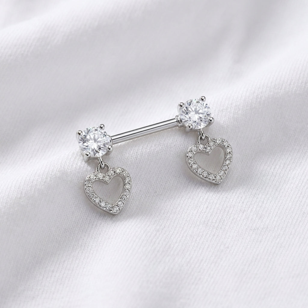 Piercing téton pendentif cœur élégant - vue 5