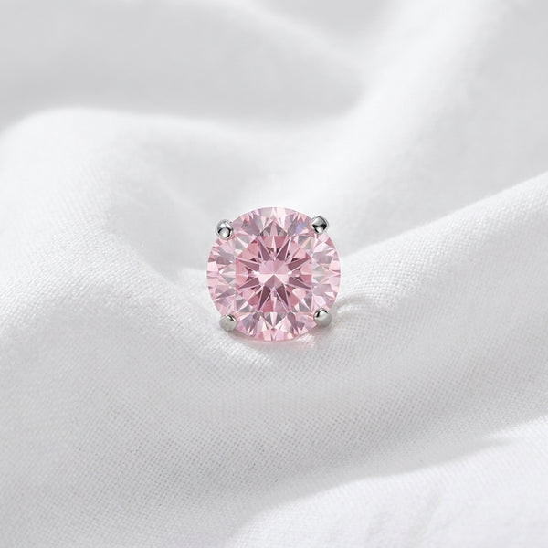 Puce d'oreille titane G23 zircon rond solitaire 4 griffes - vue 5