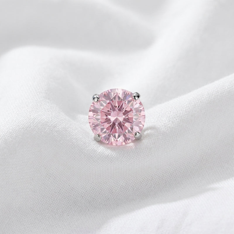 Puce d'oreille titane G23 zircon rond solitaire 4 griffes - vue 5