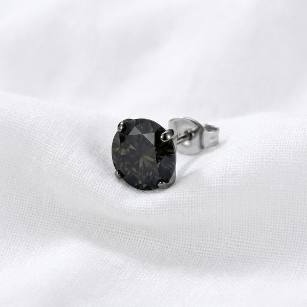 Puce d'oreille titane G23 zircon rond solitaire 4 griffes - vue 6